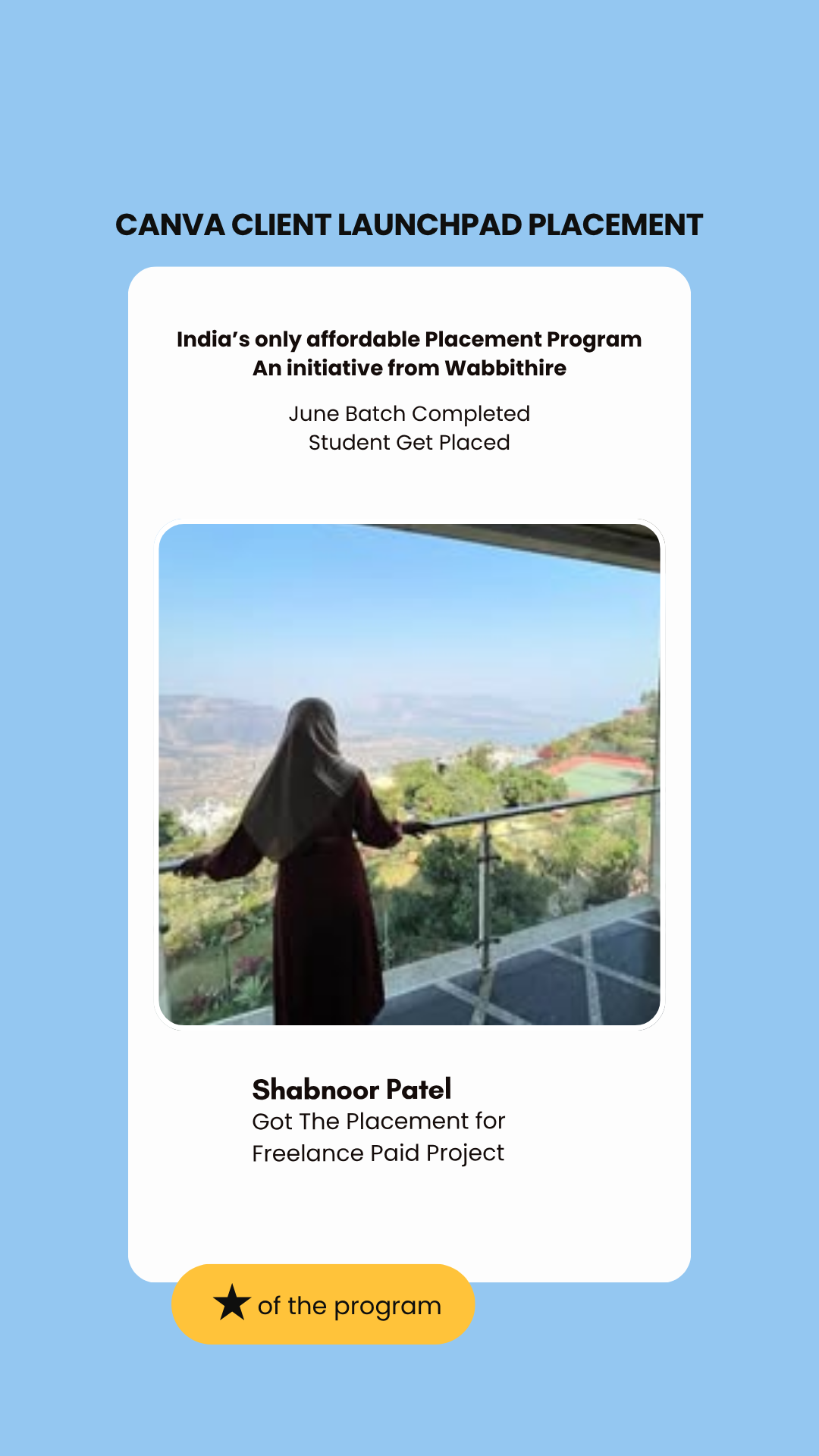 Shabnoor Patel — placed through Wabbithire Client Launchpad