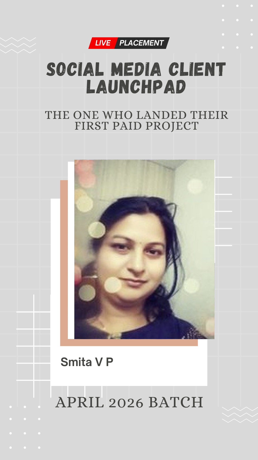 Smita V P — placed through Wabbithire Client Launchpad