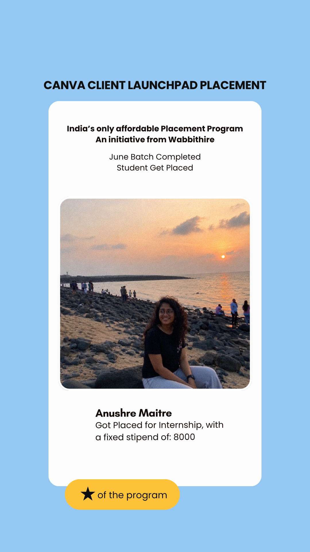 Anushre Maitre — placed through Wabbithire Client Launchpad