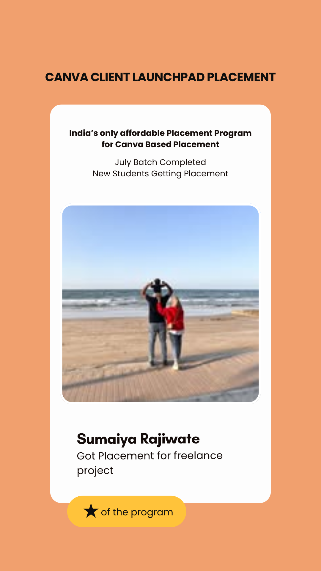Sumaiya Rajiwate — Canva Initiative placement, Wabbithire