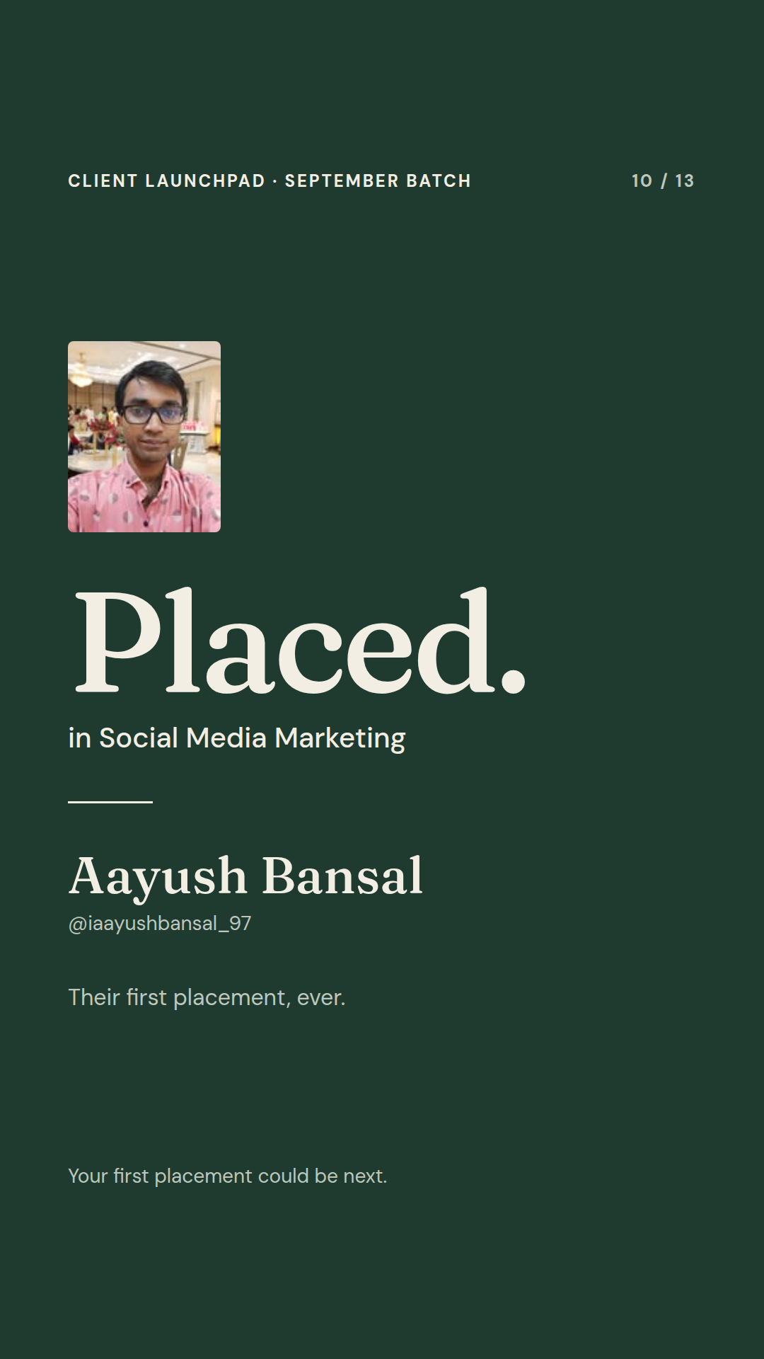 Aayush Bansal — Social Media Initiative placement, Wabbithire