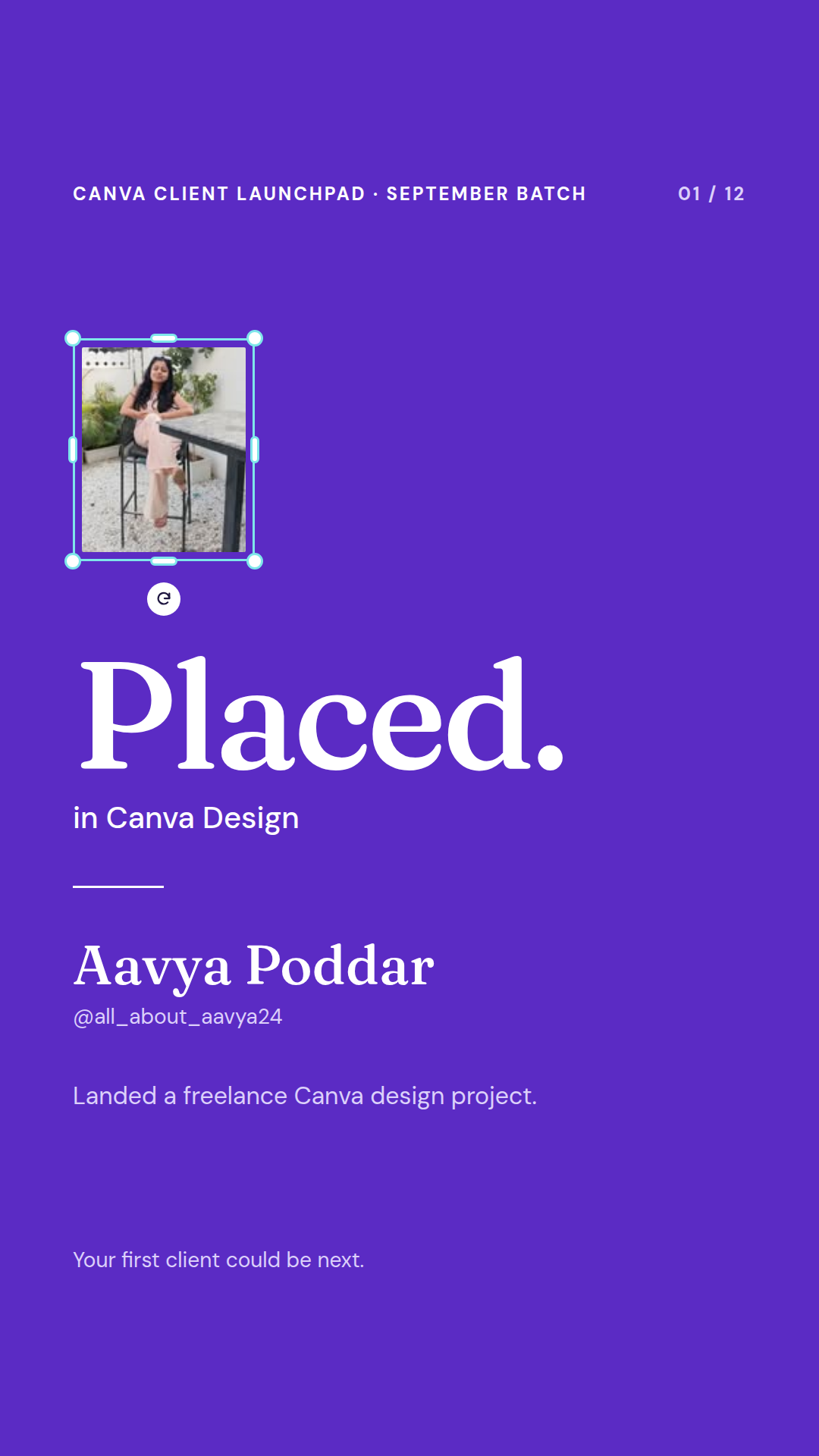 Aavya Poddar — Canva Initiative placement, Wabbithire