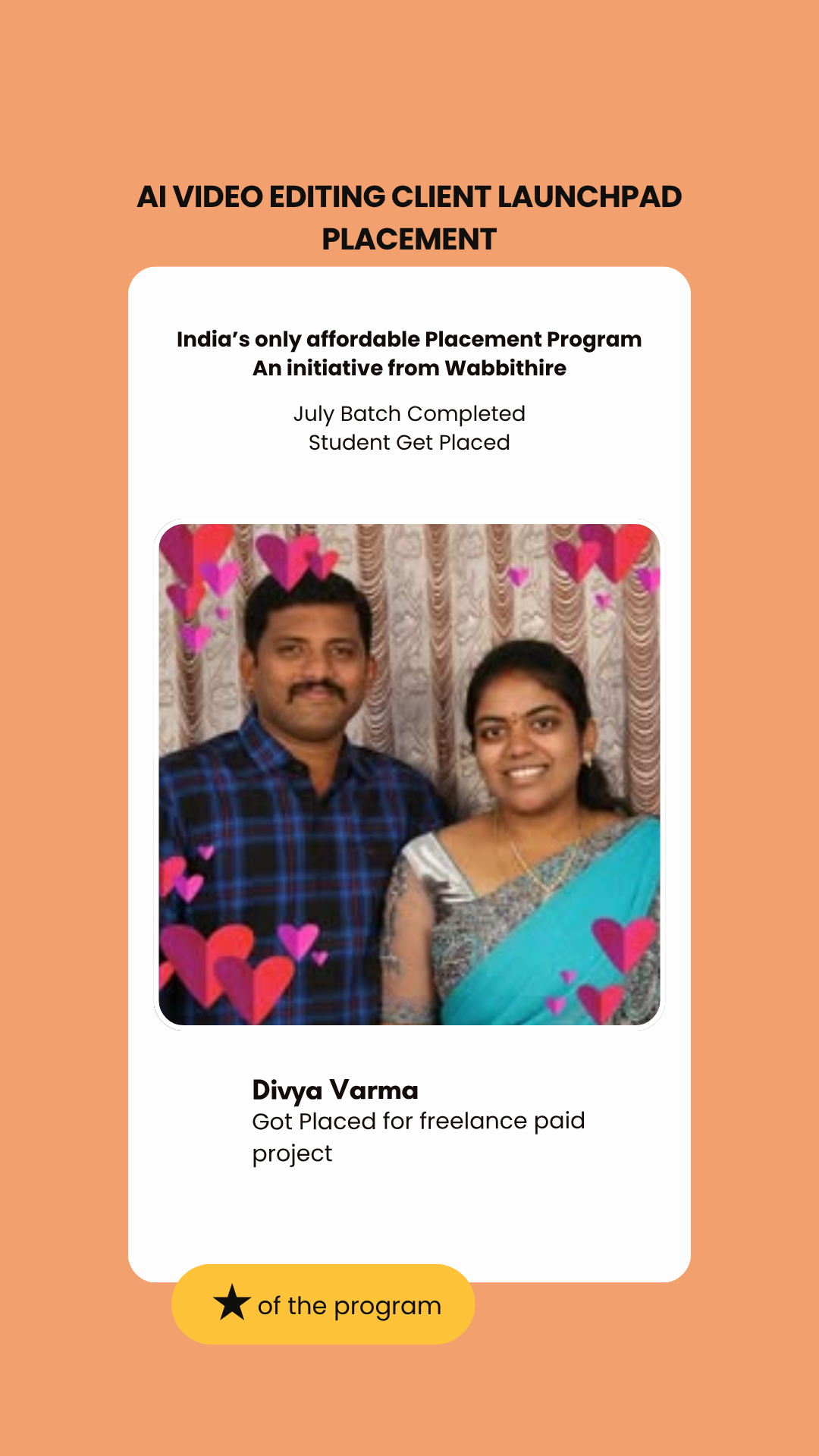 Divya Varma — placed through Wabbithire Client Launchpad