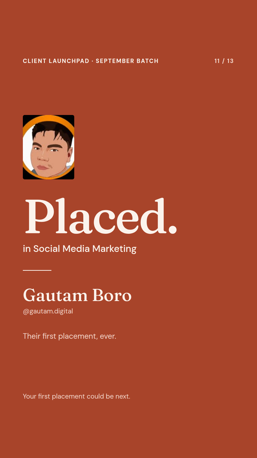 Gautam Boro — Social Media Initiative placement, Wabbithire