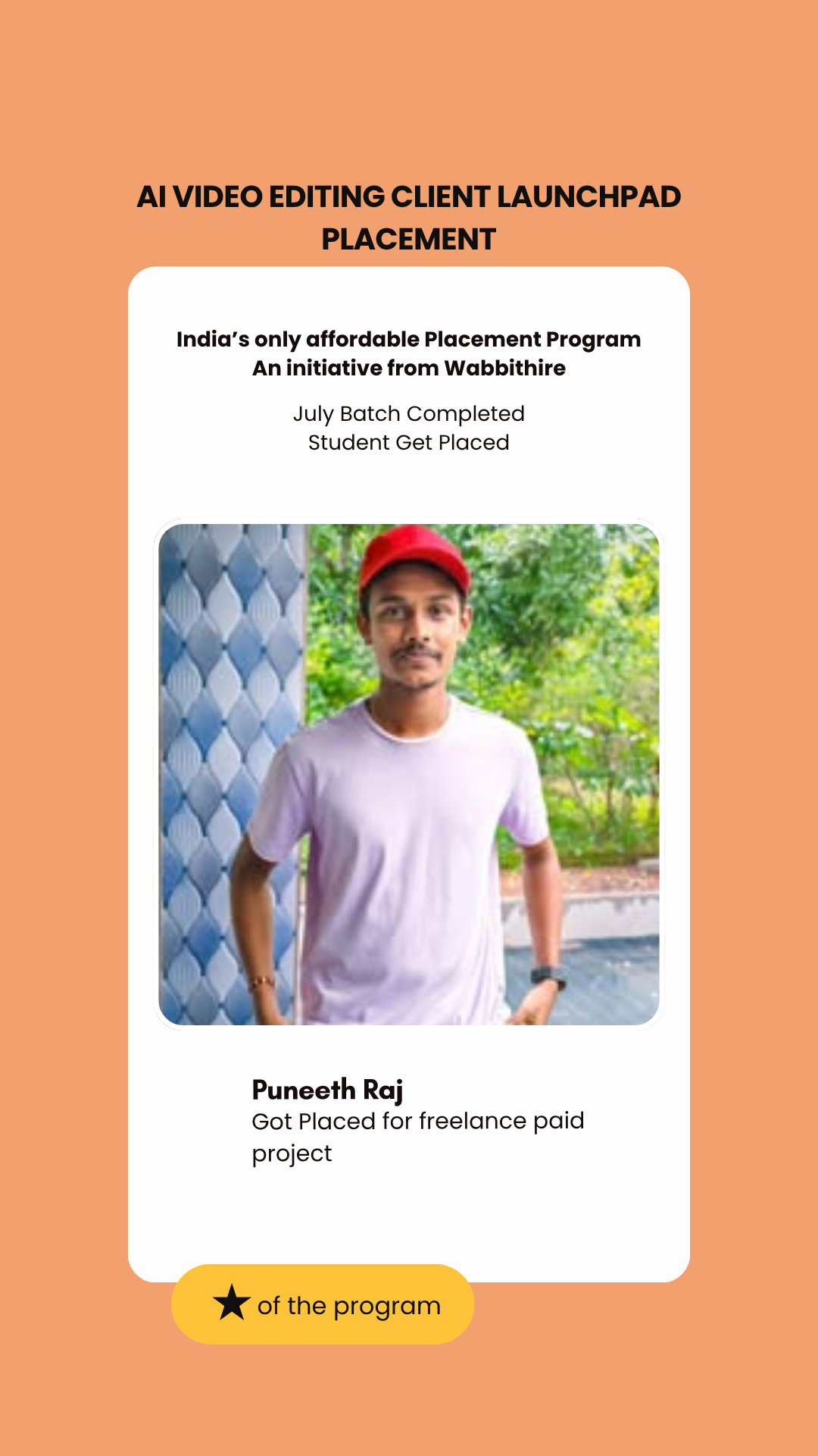 Puneeth Raj — placed through Wabbithire Client Launchpad