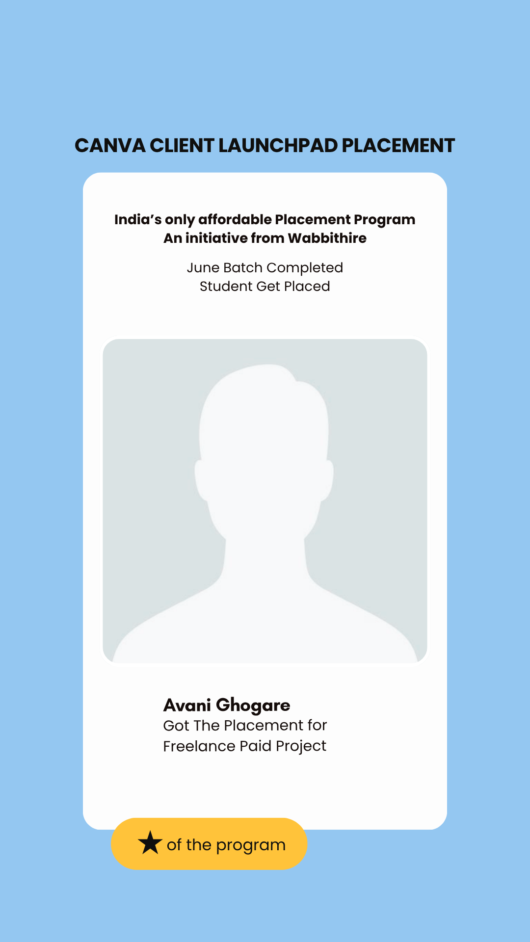 Avani Ghogare — placed through Wabbithire Client Launchpad