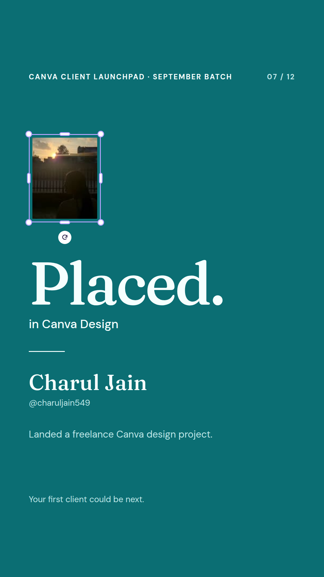 Charul Jain — Canva Initiative placement, Wabbithire