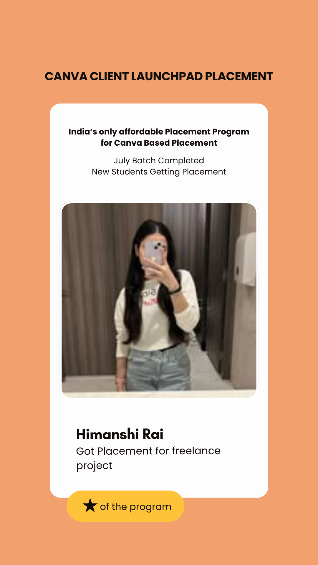 Himanshi Rai — Canva Initiative placement, Wabbithire