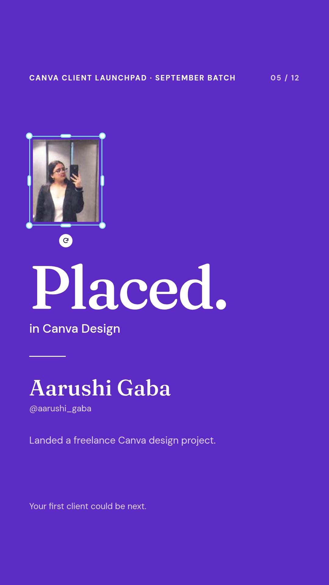 Aarushi Gaba — Canva Initiative placement, Wabbithire