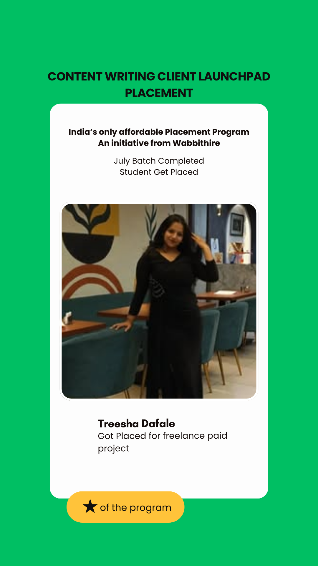 Treesha Dafale — Freelance Paid Project opportunity through the Wabbithire Writing Initiative (July 2026 Batch)